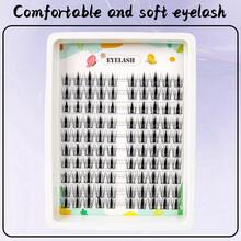 120 pezzi Ciuffetti di ciglie stile manga, ricci C, estensioni ciglie a grappolo sinistra e destra, estensioni ciglie finte individuali, per trucco quotidiano, fai da te a casa, morbide e facili da usare