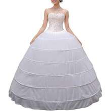 Cheap 6 Hoop Crinoline White Long Wedding Petticoat Ball Gown Dress Underskirt Skirt Half Slips Wedding Accessories