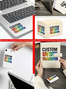 1pc Custom UV DTF Transfer: Full-Color Waterproof Sticker, Instant Application, Christmas Gift, Drink Bottle Sticker, Toy Sticker, Storage Box, Christmas Gift, 5pcs Set