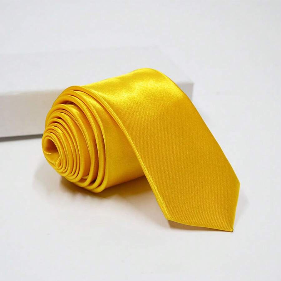 1pc Solid Color Fine Plaid Necktie, Suitable For Party Occasions