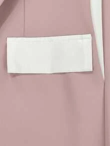 1 Set Women's Suit Jacket And Pants, Button Closure - Pink - View 7