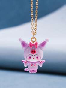 1 件可爱卡通 Sanrio KT 猫/旋律/黑发/布丁狗树脂吊坠项链，适合日常佩戴