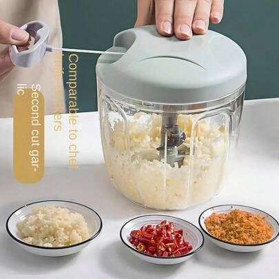 Picador Cortador De Verduras Rallador Manual 4 Cuchillo