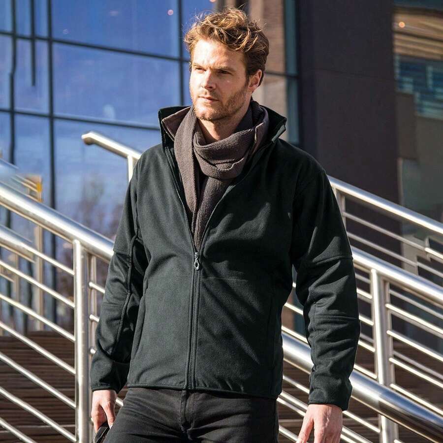 Result Mens Osaka TECH Performance Combined Pile Softs Waterproof Windproof Jacket (Black) - 咖啡棕 - 查看 1
