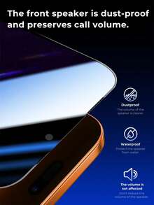 适用于 17 Pro Max/17/16/15/14/13/12/11/Mini/XS/XS Max/7/8 Plus 的 2 片装隐私钢化玻璃屏幕保护膜，无气泡，防刮花 - 黑色 - 查看 6
