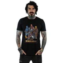Star Wars Mens The Mandalorian Character Collage TShirt (Black)