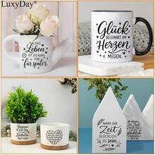 40pcs German Positive Quote Stickers Theme Rub On Transfer Stickers Decals Set - Motivational Sayings Transfer Paper For Furniture, Glass, Easy Apply DIY Home & Life Inspired - Multicolor - View 6