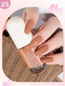 KUDAN 1瓶10毫升水性可撕指甲油，酒红色咖啡棕色，适合冬季，无异味快干指甲油，无需烘烤，持久耐用，适合日常美甲装饰、居家美甲和美甲沙龙美甲用品。 - 彩色 - 查看 20