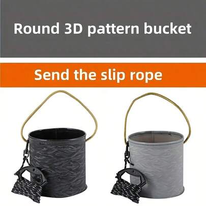 Collapsible Bucket With Handle, Car Wash Bucket Foldable Water Storage Container For Camping Fishing Beach Gardening, Suitable For RV Cleaning Supplies Swamp Emergency Prep