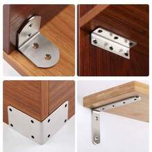 Esquinera de acero inoxidable, partición decorativa fija, conectada, fácil de instalar, libre de óxido, alta capacidad de carga, refuerzo de conexión a 90 grados para muebles, excelente acabado, de alta calidad