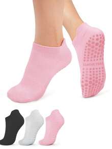 1 Pair Non-Slip Breathable Sports Yoga Socks, Silicone Anti-Slip Mesh Short Socks For Dance, Indoor Fitness, Pilates, Outdoor Running, Cycling, Foot Protection - Multicolor - View 12