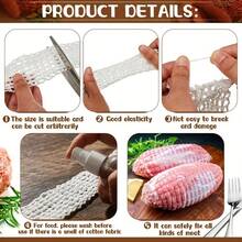 3M/5M/10M Multi-Purpose Elastic Meat Net Roll, Suitable For Sausages, Hams, Hot Dogs And Smoked Meats - Kitchen & Home Sausage Making Tool, Ham Netting For DIY Meat Preparation, White