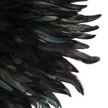 Women Feather Cape, Colorful Gothic Cape Feather Shawl Costume For Halloween Cosplay Party - 黑色 - 查看 6
