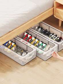 1 Stück PVC transparente Schuhaufbewahrungsbox, dick & faltbar, Schuhorganizer für unter das Bett, verschiedene Größen erhältlich
