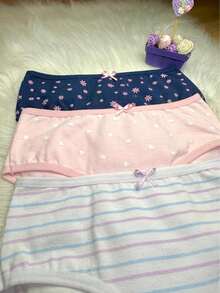 Set Of 10 Cotton Children's Panties For Girls - 彩色 - 查看 6