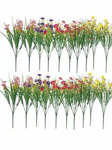 5 قطع/10 قطع من النباتات الاصطناعية متعددة الألوان مع ثمار وأزهار البابونج الصغيرة، ديكور منزلي نباتات خضراء مزيفة، مناسبة لعيد الميلاد، عيد الحب، عيد الأم، عيد الأب، عيد الفصح