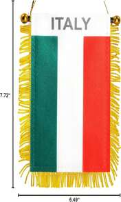 Anley 4 X 6 Inch American Fringy Window Hanging Flag - Mini Flag Banner &Amp; Car Rearview Mirror Décor - Fringed &Amp; Double Sided - US National Hanging Flag With Suction Cup