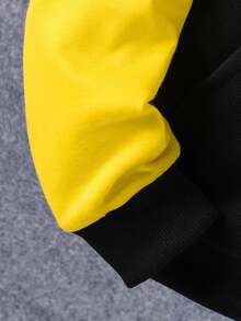 2pcs Kids Letter Print Hooded Sweatshirt And Pants Set, Boys Casual Sports Outfit, Autumn/Winter - Yellow - View 5