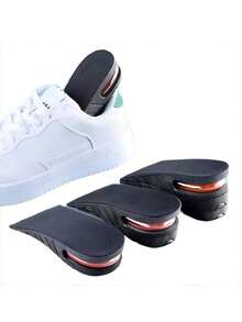 1 Pair Hidden Heel Insoles, Concealed Height Increase Cushion Device, Invisible Heel Pads, Anti-Slip, Suitable For Casual Shoes & Sneakers, Height Increasing Insoles - متعدد الألوان - مشاهدة 1