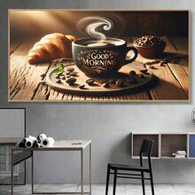 1 pièce Affiche sur canevas sans cadre, Art moderne, Grains de café aromatiques, Cadeau idéal pour la chambre, le salon, le couloir, Décoration murale, Décoration hivernale, Décoration de la pièce