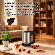 600毫升电热水壶，家用快速烧水壶 - 銀色 - 查看 3