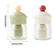 1 Stück Ölpinsel mit integrierter Flasche - auslaufsicherer Silikon-Bräter-Pinsel, großer Öl-Spender für Grillen, Backen & Camping - robustes Kunststoff-Küchengerät für Steak, Eier und Outdoor-Kochen, BBQ-Zubehör