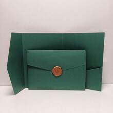 25pcs Three-Fold Pocket Wedding Invitation Envelopes, Simple Invitation Envelopes For Engagement, Wedding, 15th Birthday, And Baptism, DIY Invitations, 5* 7-Inch Invitations, Pocket Invitations, Customized Invitations, Multiple Colors To Choose From Freely. The Goods For Only Include Envelopes, Not Cards Or Painted Seals - Pearlescent Green - View 12