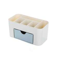 1pc Drawer Cosmetic Storage Box, Makeup Brush Finishing Box, Jewelry Skin Care Products Lipstick Facial Mask Compartment Storage Rack, Dressing Table Storage Box, Bedroom Bathroom Accessories, Makeup Organizer, Vanity Organizer, Home Storage Supplies