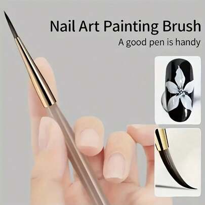 Pennello per pittura in filo di rame dorato - Pennello per arte di unghie dettagliato per linee precise, effetti floreali e design sfumati - Strumento per arte di unghie professionale inodore, forniture per unghie