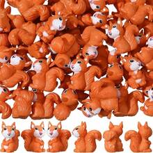 Mini Esquilo de Resina, Miniaturas de Esquilo Minúsculas, Figuras Pequenas de Esquilo de Resina, Miniaturas de Animais da Floresta, Acessórios de Jardim, Decoração de Topo de Cupcake, para Paisagismo Externo, Jardim, Gramado, DIY, Artesanato de Aniversário