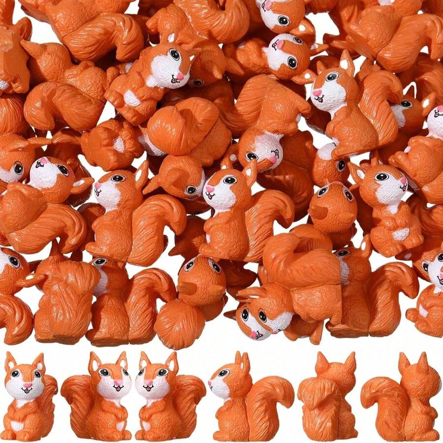 Mini Esquilo de Resina, Miniaturas de Esquilo Minúsculas, Figuras Pequenas de Esquilo de Resina, Miniaturas de Animais da Floresta, Acessórios de Jardim, Decoração de Topo de Cupcake, para Paisagismo Externo, Jardim, Gramado, DIY, Artesanato de Aniversário