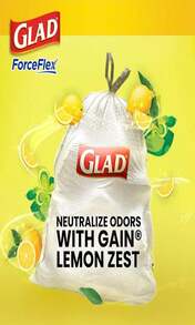 Glad ForceFlex Tall Kitchen Trash Bags, 13 Gallon, Gain Lemon Zest, 40 Count (Package May Vary) - ColorA - 查看 3