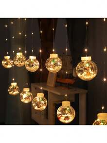 1PC Christmas LED String Lights With Santa, - 8 Modes, USB-Powered, Festive Holiday Decor For Bedroom, Christmas Tree Decoration Light, Christmas Tree Light, Christmas Window Light, Snowflake String Lights Christmas Decoration XMAS Decor Christmas Tree Gift Decor Thanksgiving Wedding Home Decor Home Decor Fall Decor Autumn Decor Birthday Decorations For Gifts Party Supplies Indoor Outdoor Garden Holiday Festival Decor Halloween Decor Wall Decor Halloween Ornaments