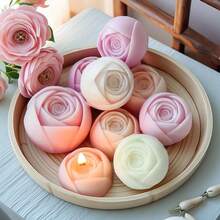 1 Stück Blumen Serie Rose-förmige Silikon Form, geeignet für DIY duftende Kerzen/Gipskunstwerke Figuren/dekorative Sträuße/handgemachte Seifenformen, Multifunktional