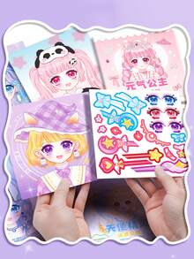 1pc Book Of 20pcs Clothing Stickers, Cartoon Stickers, Quiet Stickers, Game Stickers, DIY Dress-Up Party Favors Sticker