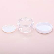 6 piezas Botella de boca ancha de plástico, Botella separada de crema facial, Botella de almacenamiento con cuentas de accesorios para uñas, Botella vacía de cosméticos, Botella sellada portátil de viaje de muestra de crema para el cuidado de la piel y el contorno de ojos