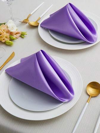 6pcs Silky Soft Napkins, Modern Polyester Satin Square Tablecloth Suitable For Wedding, Party, Graduation Decoration