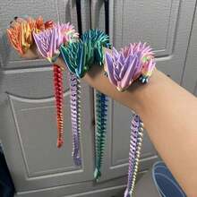 1pc 3D Printed Movable Joint Dragon Toy, Ugly Dragon Desk Decor, Rainbow Dragon Shaped Colorful Desktop Ornament, Vibrant Toy Suitable For Home, Office Or Car Decoration, Stress Relief Gift For Any Occasion