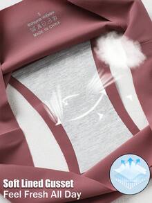 5Pcs Seamless Panties Low Waist Women's Briefs Elasticity Panty Comfortable Breathable Underwear Woman Set Ultra Thin Lingerie Sexy Underpants Solid Color Traceless Knickers Soft Minimal Style Shorts Thongs For Daily Wear