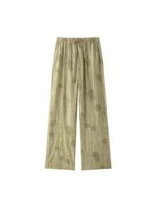 Seelio Summer New Arrival Women's Fashion Jacquard Casual Pants, European And American Style - Olive Green - View 10