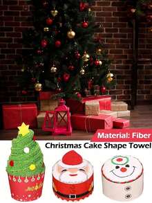 3 pezzi Asciugamani a forma di torta di Natale, Favore unico per feste, Regalo natalizio pensieroso, Disegni di Babbo Natale, albero, fiocco di neve, Favore unico per feste, Regalo natalizio pensieroso, Morbido e adorabile asciugamano - Forniture essenziali per la decorazione natalizia in cucina 2025 Decorazione tavola da pranzo Decorazione per la casa, Una memorabile celebrazione del Natale, Set regalo di Natale per feste, Decorazione stagionale per la cucina di casa - Multicolore - Visualizzare 6