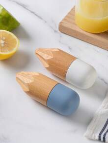 1 pieza Exprimidor de limón manual, Exprimidor de cítricos de madera de haya, Herramienta portátil para prensar jugo de frutas