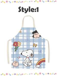 Delantal de Snoopy, delantal impermeable de cocina, cubierta a prueba de aceite para cocinar en casa, hornear y cocinar arroz. - Multicolor - Ver 4