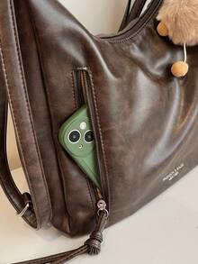 High Quality Crossbody Bags For Women Vegan Leather Hobo Handbags Fashion Shoulder Purse With Adjustable Strap Multi-Functional Backpack Shoulder Handbag + Free Pendants