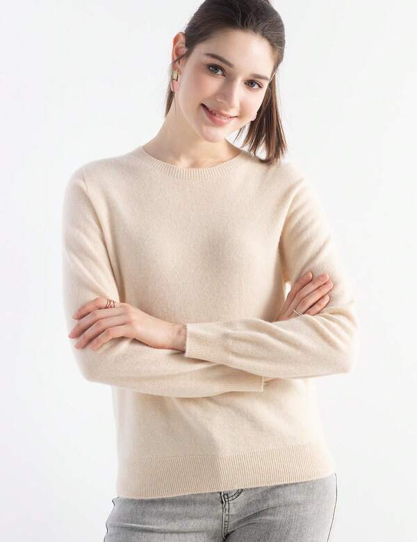 Women's 100% Pure Cashmere Women's Sweater Crewneck Long Sleeve Warm Soft 2025 Fall Winter Knitted Puockllover