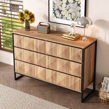 The Sideboard And Vanity Feature A Combination Of Black And Natural Wood Tones, Metal Legs, And Raised Doors. - 1 - View 5