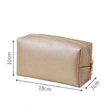 1 Stück Make-up Tasche, einfarbige Make-up Tasche, Leder Make-up Tasche, Reise Kosmetiktasche, Waschbeutel, Make-up Aufbewahrungstasche, tragbare Outdoor Reise Kulturtasche, modische Handtasche für täglichen Gebrauch, Reisegut Aufbewahrungstasche, wasserdicht, Lippenstift Packung, kleine Tasche zur Aufbewahrung von Make-up, Reisegepäck für Damen, Federmäppchen, tägliche große Kapazität Make-up Pinsel Halter Reise Kulturtasche Organizer Make-up Tasche - Gold - Übersicht 9