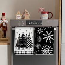 2/4 Piece Set, Christmas Dish Towels, Modern Dish Cloths With Super Absorbent Microfiber In Black Style, Tea Towels, Rags And Hand Towels, Which Are Very Suitable For Cooking, Baking, Cleaning, Giving To Neighbors, Mothers, Friends, Birthdays, Christmas, Housewarming, Kitchen Decoration And Household Items. - Multicolor - View 9