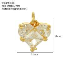 1pc Cute Girly Multi-Color Heart Copper Pendant, Handmade DIY Necklace, Bracelet, Earring Jewelry Charm, Suitable For Daily Wear, Great For Christmas Gift - Multicolor - View 27