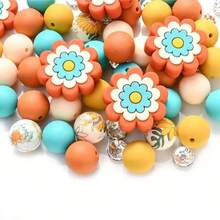 70pcs Colorful Flower Silicone Bead Set - Ideal For DIY Crafting Keychains, Necklaces, Bracelets, Decorative Pens, Jewelry And Pendants